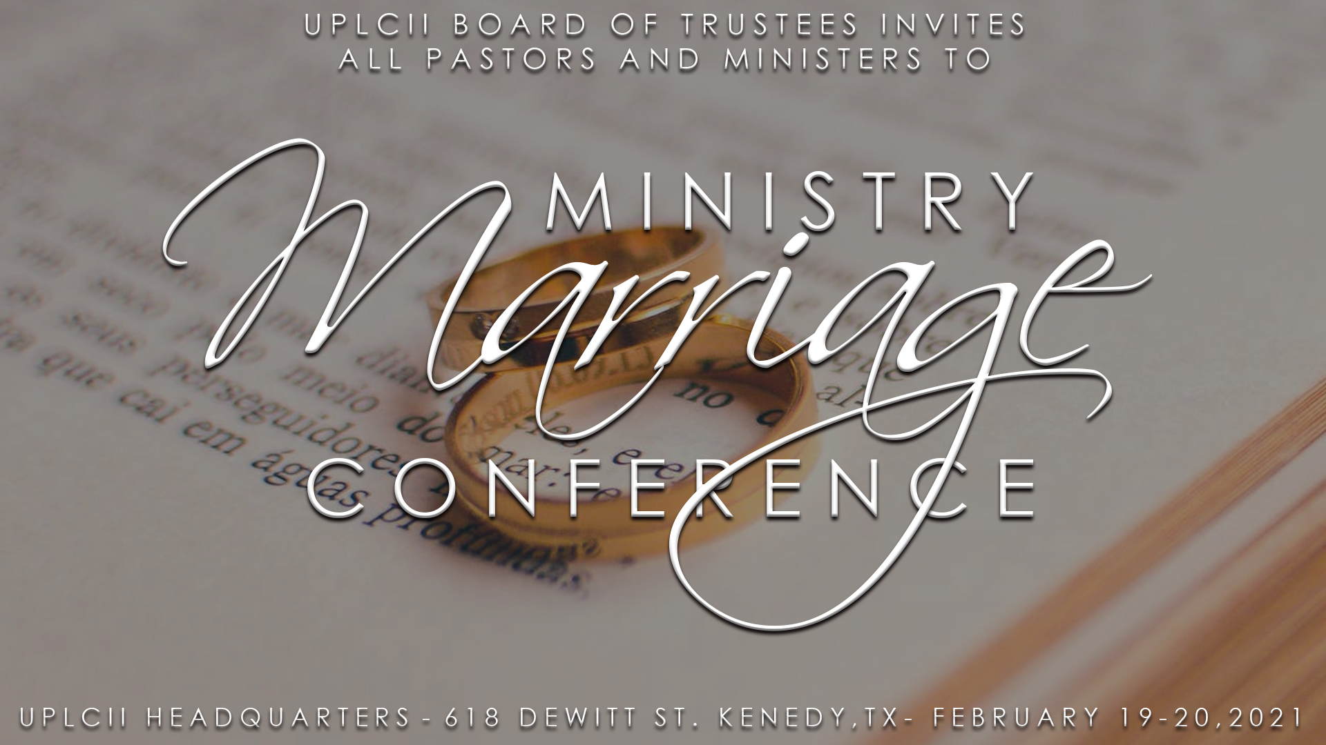 Ministry Marriage Conference Unified Pentecostal Local Churches